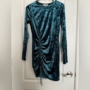 Live to be Spoiled Large Teal Velvet Dress